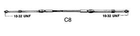 C8 33c Type Throttle,Gear Control Cable 20ft